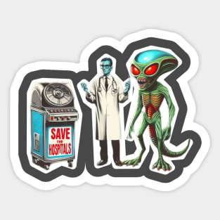 Save the hospitals Sticker